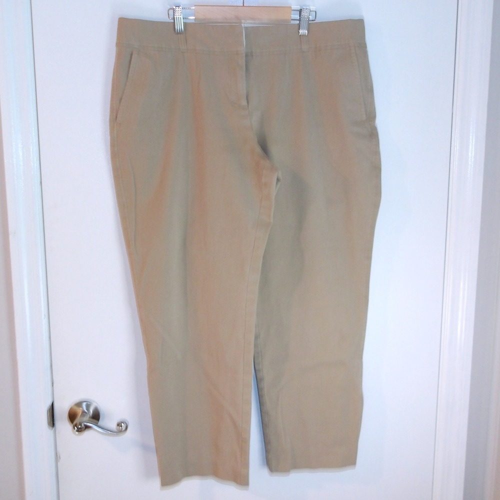 Talbots Khaki Cropped Pants Career Casual Chinos Women's Sz P‎ (36"x26") #6160